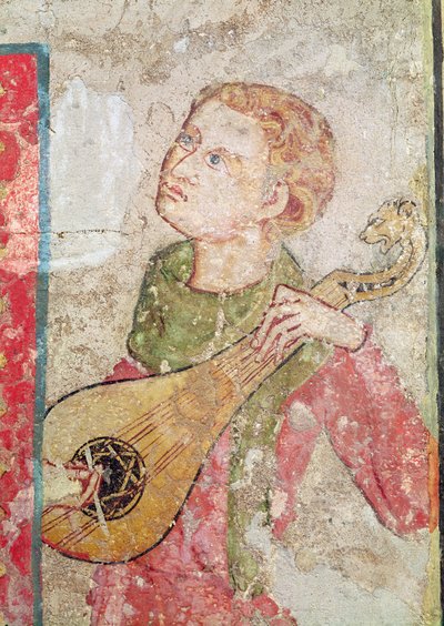 The Female Saints at the Tomb and the Resurrection, detail of the Mandore Player by Juan Oliver